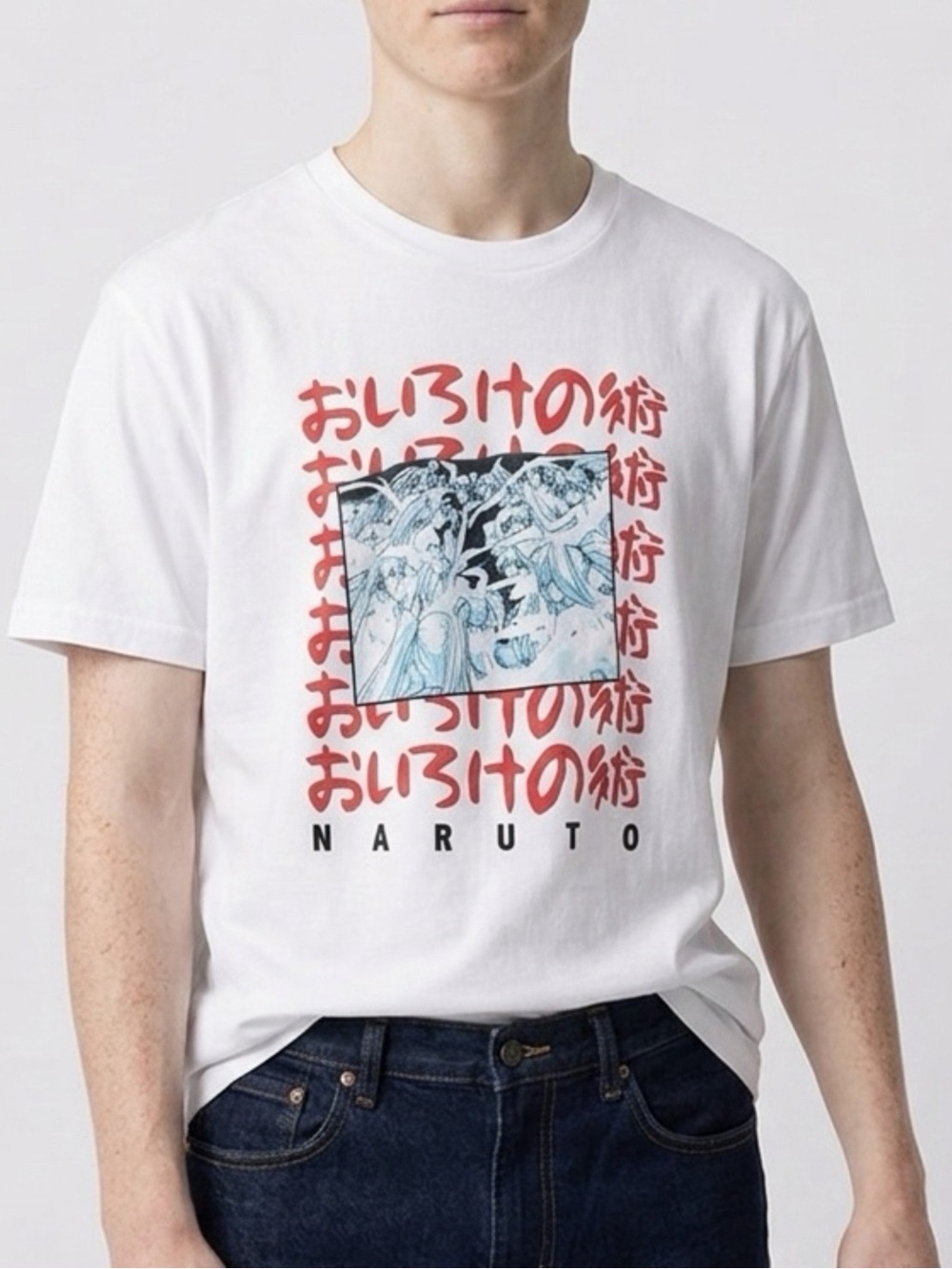 Naruto Shippuden Short Sleeve Sexy Anime T-shirt Men’s Large White Tee